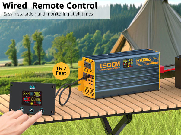 MWXNE 1500w Pure Sine Wave Power Inverter 12v Dc to 120v Ac for
