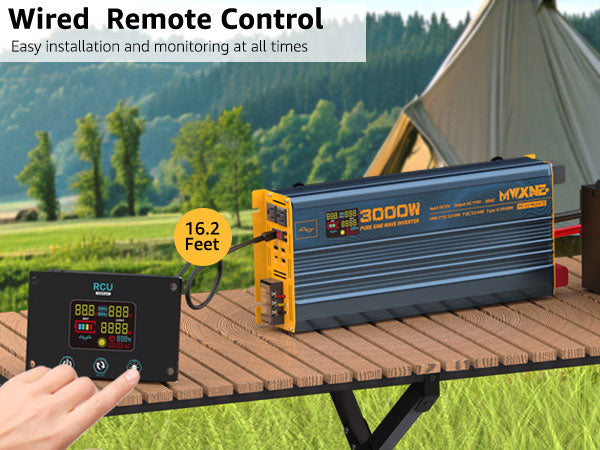 MWXNE 3000W Pure Sine Wave Power Inverter Dc 12v to 110v 120v Ac