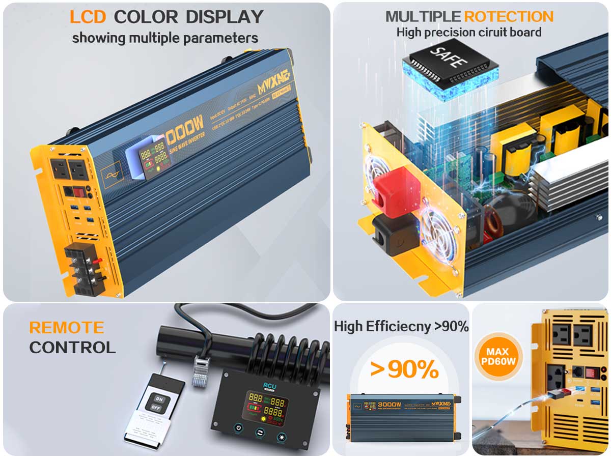 【極美品】Intermax Ivector Sサイズ 12s電動 MWXNE 3000W Pure Sine Wave Power Inverter Dc 12v to 110v 120v Ac