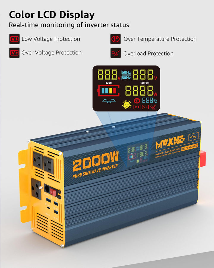 MWXNE 2000W pure sine wave inverter for RV solar
